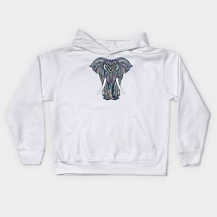 Indian Elephant Doodle Fantasy Artsy Style Kids Hoodie